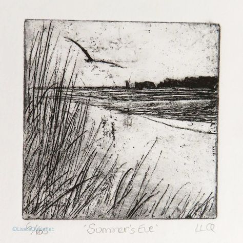 Summers Eve, Drypoint Etching, Etching Prints, Jurassic Coast, Relief Printing, Print Ideas, Isle Of Wight, Original Prints, Linocut