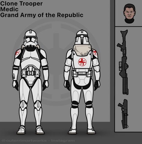 Clone Medic, Warrior Oc, Battle Droid, Combat Armor, Star Wars Trooper, Clone Troopers, Galactic Republic, Galactic Empire, Star Wars Artwork