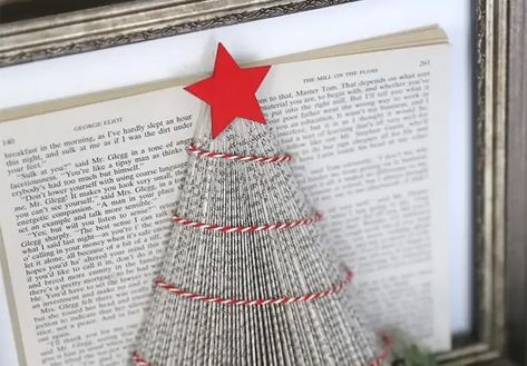 19 fun and free book folding patterns 2024 | Gathered Free Book Folding Patterns, Book Folding Patterns Free Templates, Upcycled Books Crafts, Book Folding Templates, Book Folding Patterns Free, Cut And Fold Books, Book Christmas Tree, Paper Christmas Ornaments, Angel Books