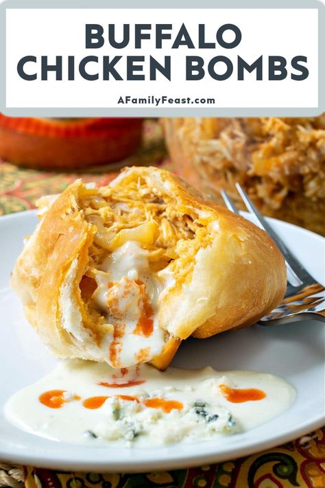 Buffalo Chicken Bombers, Buffalo Chicken Bombers Recipes, Buffalo Style Shaved Chicken Recipes, Chicken Bombshell, Buffalo Chicken Bombshell, Sides For Buffalo Chicken, Sunday Sliders, Buffalo Stuffed Chicken, Buffalo Chicken Balls