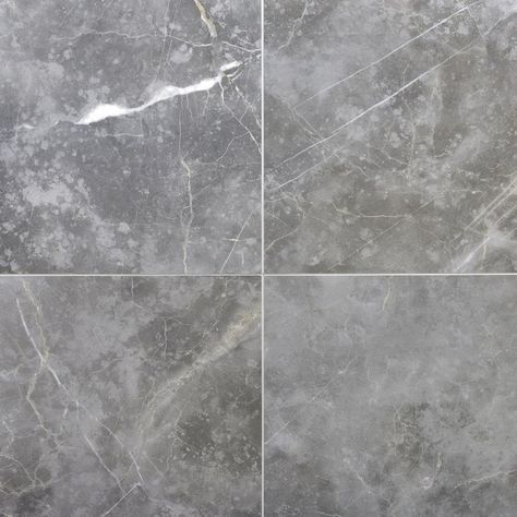 Artmore Tile 4-Pack Grigio 24-in x 24-in Polished Porcelain Marble Look Floor and Wall Tile in the Tile department at Lowes.com Artmore Tile, Grey Marble Tile, Polished Porcelain Tiles, Tile Texture, Ivy Hill Tile, Merola Tile, Marble Look Tile, Grey Tiles, Porcelain Floor