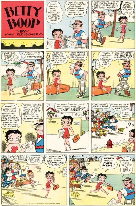 Betty Boop Comic, Animation Icon, Original Betty Boop, Max Fleischer, Betty Boop Classic, Snoopy Comics, Betty Boop Quotes, Sunday Funnies, Betty Boop Cartoon