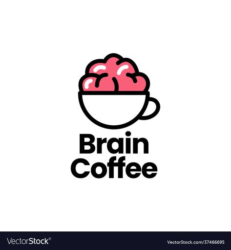 Brain Coffee, Brain Icon, Brain Illustration, Brain Logo, Cup Logo, Vector Icons Illustration, Coffee Logo, Cute Tumblr Pictures, Logo Icon