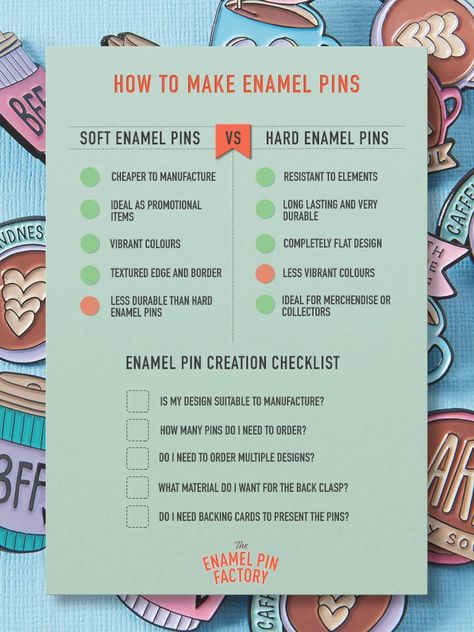 How To Make Enamel Pins, Step by Step Guide – The Enamel Pin Factory How To Make Enamel Pins, Enamel Pins Diy, Make Enamel Pins, Profitable Crafts, Types Of Pins, Pin Button Badges, Money Makers, Freelancer Website, Soft Enamel Pins