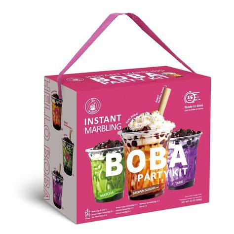 Get ready to party with O's Bubble Instant Boba Tea Kit! Host a backyard boba bash effortlessly with all-inclusive essentials. It's the ideal gift for birthdays or holidays. Achieve a stunning marbling effect with ease. Store conveniently for months in any dry area. Indulge in authentic Taiwanese boba bliss with tastier pearls! Instant Boba, Boba Party, Boba Bar, Iced Drinks Recipes, Bubble Tea Boba, Brown Sugar Syrup, Bubble Milk Tea, Target Gifts, Rainbow Sprinkles