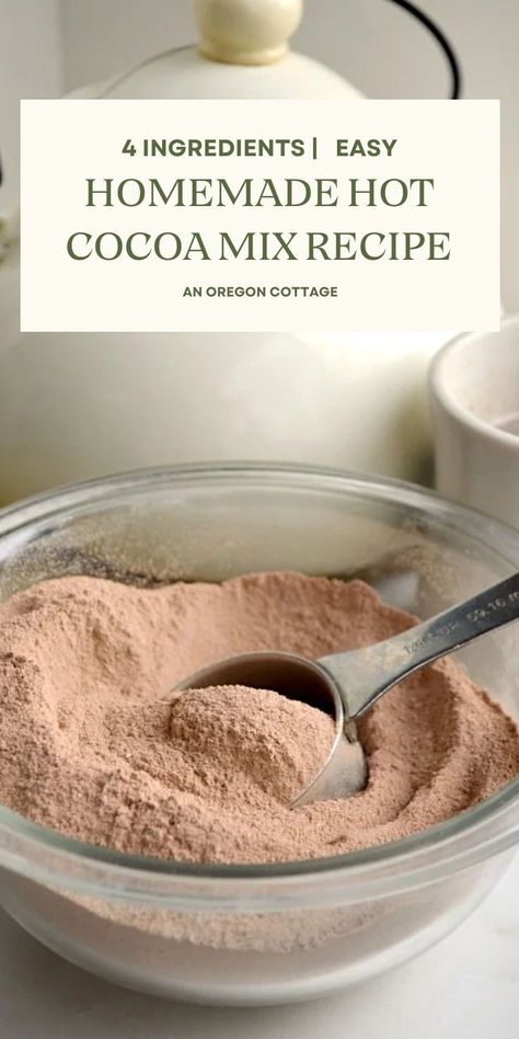 Make your own just-add-water hot cocoa mix in minutes with this easy recipe. With all real ingredients, you’ll feel good about serving this to kids and adults. It’s perfect for camping, after sledding, or for sipping around an outdoor fire. Diy Hot Chocolate Mix Recipes Without Powdered Milk, Hotchocolate Homemade Powder, Home Made Hot Cocoa Mix Recipe, Homemade Hot Chocolate Powder Recipe, Hot Chocolate Jar Recipe, Organic Hot Chocolate Mix Recipe, How Chocolate Recipe, How To Make Hot Cocoa Mix Homemade, Homemade Hot Cocoa Mix With Powdered Milk