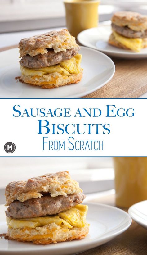 Sausage and Egg Biscuits - Sometimes it's important to slow down and these made-from-scratch sausage and egg sandwiches will make sure you enjoy breakfast. Plus, learn my tip for excellent homemade breakfast sausage! Biscuit Recipe No Milk, Sweet And Spicy Sausage, Sausage Egg Biscuit, Quick Biscuit Recipe, Biscuit Recipes Dinner, Southern Biscuits Recipe, Breakfast Hacks, Cheddar Cheese Biscuits, Cheddar Biscuit