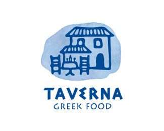 Taverna Greek Restaurant Logo, Logo Class, Greek Designs, Coffee Shop Interior Design, Greek Restaurants, Food Logo Design, Greek Design, Coffee Shops Interior, Mama Mia