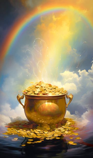 Gold Affirmations, Spiritual Downloads, Rainbow And Pot Of Gold, Rainbow Pot Of Gold, Abundance Images, Abundantly Blessed, Lifting Quotes, Lucky Wallpaper, Ganesh Lord