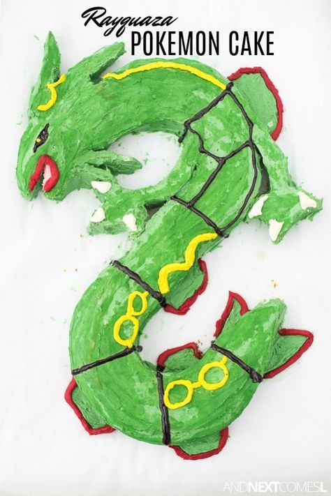 Pokemon cake ideas: find out how to make a Rayquaza birthday cake with this tutorial #birthdaycakes #rayquaza #pokemon #cakes #DIYcakes Awesome Birthday Cakes, Cub Scout Cake, Gestalt Language Processing, Diy Birthday Gifts For Him, Birthday Cake Tutorial, Rayquaza Pokemon, Pokemon Cake Topper, Pokemon Birthday Cake, Light Table Activities