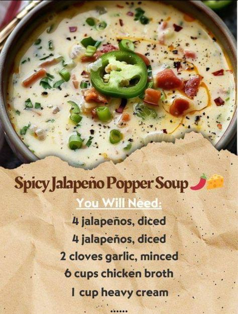 Spicy Jalapeño Popper Soup Spicy Jalapeño Popper Bisque, Soup With Jalapenos, Jalapeno Popper Potato Soup, Jalapeño Popper Chicken Soup Easy, Jalapeño Popper Tomato Soup, Spicy Jalapeño Popper Soup, Jalapeno Soup Recipes, Ateez Cowboy, Spicy Potato Soup