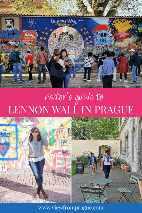 John Lennon Wall is a wall with colourful paintings, graffiti and messages symbolising peace, freedom and hope.  John Lennon wall is part of Prague's recent history. It started with admiration for John Lennon songs about freedom in the communist-run Czech Republic before 1989 and continues to change and look different every time I visit. John Lennon Wall Prague, Lennon Wall, John Lennon Wall, Colourful Paintings, Prague Travel, Prague Czech Republic, Colorful Paintings, John Lennon, Prague