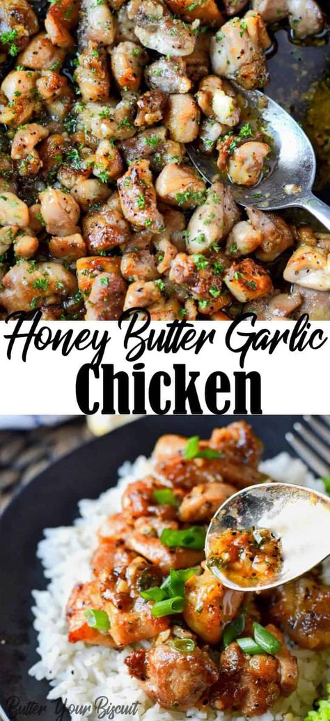 Butter Garlic Chicken, Chicken Thights Recipes, Honey Butter Chicken, One Pan Meal, Garlic Chicken Recipes, Honey Butter, One Pan Meals, Chicken Salad Recipes, One Pan