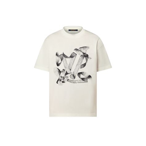 Printed Cotton T-Shirt - T-shirts and Polos - 1ABXRA | LOUIS VUITTON Louis Vuitton Tshirt, Louis Vuitton T Shirt, Louis Vuitton Official Website, Logo Luxury, Bird Motif, Look Casual, Stuffed Animal Patterns, Cotton Shorts, Latest Design