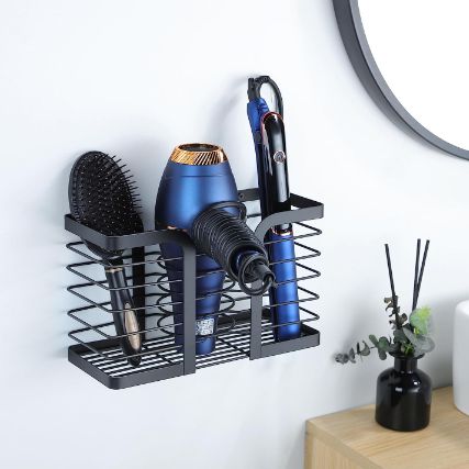 YIGII Hair Dryer Holder - Hair Tool Organizer 3-in-1 Blow Dryer Holder Adjustable Height, Bathroom Organizer Wall Mounted/Cabinet Door for Hair Dryers, Flat Irons, Curling Irons, Hair Straighteners Hair Tool Storage, Hair Dryer Organizer, Blow Dryer Holder, Hair Dryer Stand, Wall Mounted Hair Dryer, Bathroom Holder, Hair Tool Organizer, Hair Tool, Hair Dryer Holder