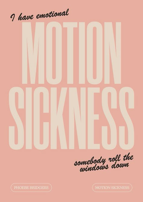 Motion Sickness Phoebe Bridgers Poster, Phoebe Bridgers Poster, Colourful Posters, Bedroom Wall Collage, Motion Sickness, Dorm Posters, Phoebe Bridgers, Lyric Poster, Picture Collage Wall