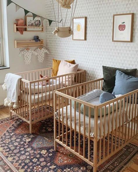 Twin Nursery Room, Twin Baby Rooms, Swedish Home, Nursery Room Design, Baby Room Inspiration, Twin Bedroom, Nursery Room Inspiration, Swedish House, Twins Room