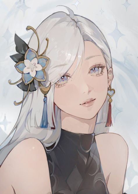 sumi 🌨️ on X: "frostflower dew #genshinimpact #shenhe #rkgk https://t.co/b1JXx7wlqu" / X Bare Shoulders, Interesting Faces, Illustration Artists, Hair Ornaments, Pretty Art, Flowers In Hair, Aesthetic Art, Manga Art, Genshin Impact