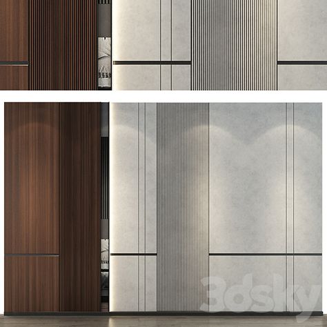 wall panels | set 117 - Other decorative objects - 3D Models Lobby Panel Design, Paneling Design Wall, Wall Panel Design Office, Wall Panelling For Office, Wall Paneling For Office, Wall Punning Groove Design, Wall Cladding Designs Interiors, Wall Panel Design Modern Luxury, Office Wall Panel Design