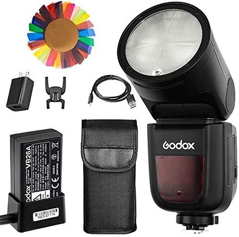 Godox V1-S Flash for Sony, 76Ws 2.4G TTL Round Head Flash Speedlight, 1/8000 HSS, 480 Full Power Shots, 1.5s Recycle Time, 2600mAh Lithium Battery, 10 Level LED Modeling Lamp, W/Cleaning Cloth Godox V1, Sony Dslr Camera, Panasonic Camera, Off Camera Flash, Camera Shutter, Fujifilm Camera, Sony Camera, Best Laptops, Camera Flash