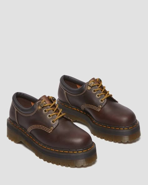 Shop Dr Martens 8053 Quad in Brown Brown Doc Martens Outfit, Dr Martens 8053 Quad, Dark Academia Wardrobe, 8053 Quad, Docs Shoes, Academia Wardrobe, Brown Doc Martens, Dr Martens 8053, Footwear Ideas