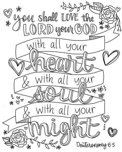 The Greatest Commandment | Ep. 077 - Donuts and Devos Coloring Canvas, Bible Verse Coloring Page, Scripture Coloring, Bible Verse Coloring, Love Coloring Pages, Quote Coloring Pages, Bible Coloring Pages, Free Adult Coloring Pages, Ayat Alkitab