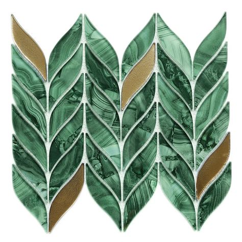 CHERYTILE Beveled Glass Novelty Mosaic Wall Tile | Wayfair Leaf Mosaic Tile, Leaf Tile Backsplash, Leaf Mosaic, Leaf Tile, Leave Pattern, Mosaic Tile Patterns, Best Floor Tiles, Unique Tile, Tile Saw