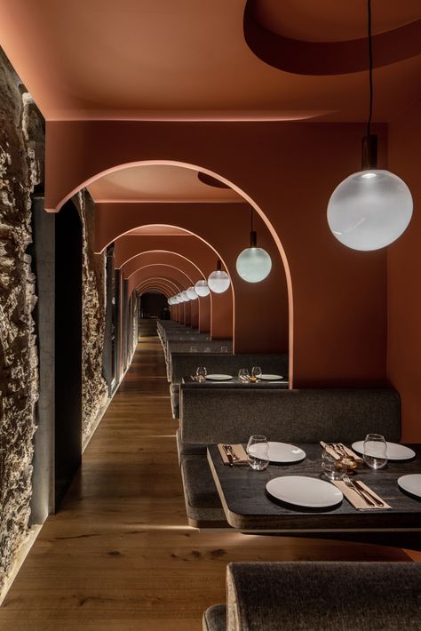 Gallery of Arches in Interior Design: 26 Projects that Reimagine the Classical Shape - 2 Middle Eastern Restaurant, Decoration Restaurant, Solid Brick, Modern Restaurant, Glass Facades, Restaurant Interior Design, Hospitality Design, Restaurant Interior, Commercial Design