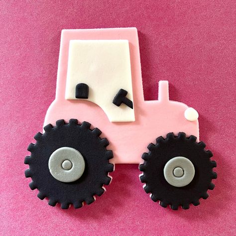 Edible Pink Tractor Pink Tractor, Edible Cake Decorations, Cupcake Birthday, Cupcake Birthday Cake, Edible Glue, Buy Cake, Sugar Paste, Icing Sugar, Edible Cake