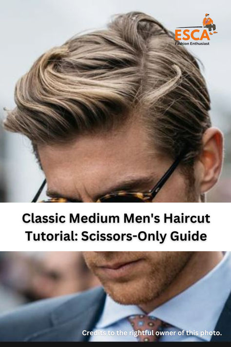 Achieve a perfect medium men's haircut with our scissors-only tutorial. Learn expert tips and techniques for a clean, stylish look. Scissor Cut Mens Hair, Scissor Fade, Haircut Scissors, Fashion Haircut, Haircut Tutorial, Haircut Men, Scissor Cut, Men Haircut, Men Haircut Styles