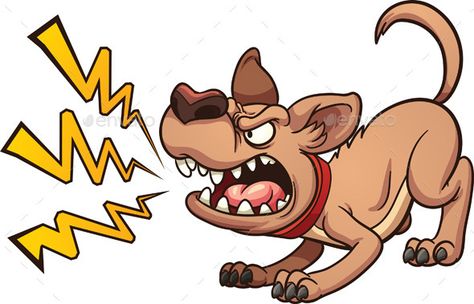 Cartoon barking dog. Vector clip art illustration with simple gradients. Dog and bark on separate layers. EPS10 file included. Dog Barking Video, Dog Caricature, Angry Dog, Barking Dog, Animal Illustration Art, Dog Vector, Dog Clip, Dog Biting, Dog Illustration