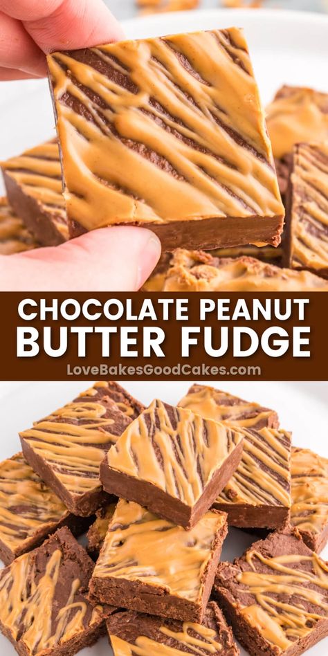 Enjoy this deliciously creamy Chocolate Peanut Butter Fudge. It's an irresistible homemade treat that will satisfy your sweet tooth today! Fudge With Peanut Butter, Holiday Desert Recipes, Dessert List, Yummy Candy, Easy Christmas Candy Recipes, Salted Chocolate Chip Cookies, Peanut Butter Fudge Easy, Chocolate Peanut Butter Fudge, Best Chocolate Desserts