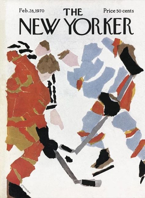 Feb 28 1970. Stevenson New Yorker February, New Yorker Cover, Hockey Posters, New Yorker Covers, Posca Art, Sport Illustration, Vintage Magazines, Vintage Valentines, Vintage Magazine