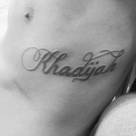 rib name tattoo Rib Name Tattoo, Back Tats, Names Tattoos For Men, Rib Tattoo, Name Tattoo, Name Tattoos, Guy Names, Tattoos And Piercings, Tattoos For Guys