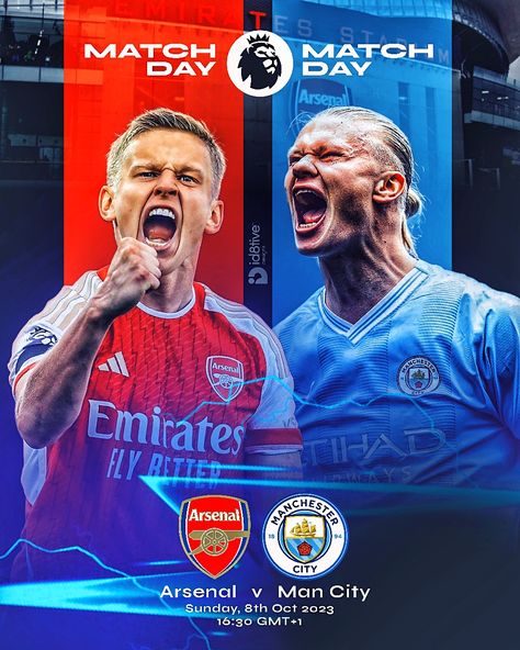 Matchday poster EPL football sports poster design concept Sports Vs Poster Design, Football Vs Poster Design, Football Matchday Design, Matchday Poster Graphic Design Football, Soccer Match Poster, Football Poster Design Ideas, Match Day Graphic, Football Graphic Design Poster, Football Matchday Poster