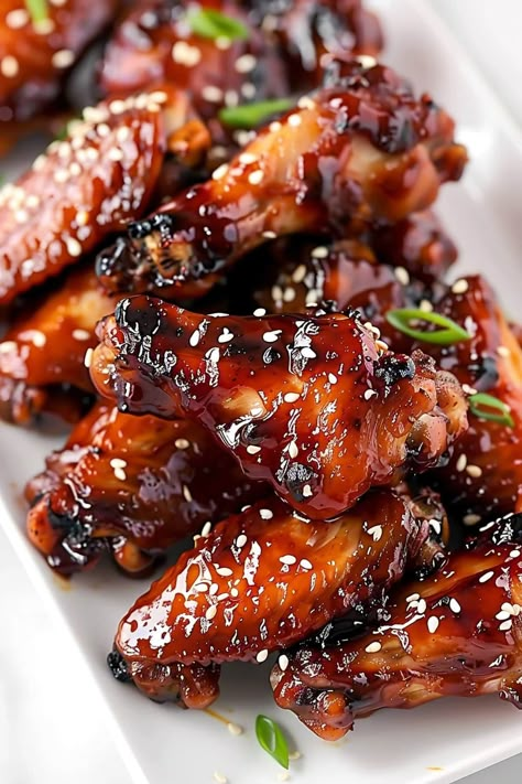 Honey-Glazed Chicken Wings - Insanely Good Honey Glaze Chicken Wings, Gourmet Chicken Wings, Thanksgiving Chicken Wings, Honey Glazed Chicken Wings, Sticky Asian Chicken Wings, Honey Chicken Wings Recipe, Glazed Wings, Honey Bbq Chicken Wings, Wings Recipe Baked