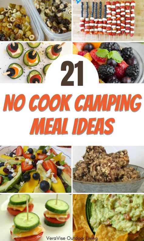 no-cook camping meals Camping Meal Ideas, Easy Camping Dinners, Camping Food Ideas, Camping Meal, Camping Menu, Best Camping Meals, Camping Lunches, Camping Desserts, Camping Snacks