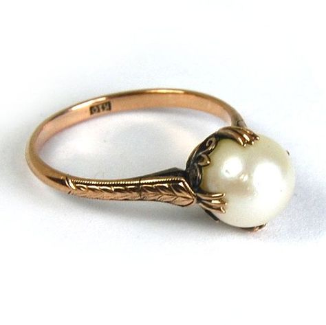 Art Nouveau Engagement Ring, Art Nouveau Ring, Cathedral Setting, Pearl Engagement Ring, Pearl Rings, Traditional Engagement Rings, Moonstone Engagement Ring, Vintage Pearl, Emerald Pendant