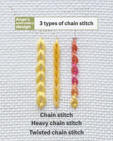 Embroidery Fringe Stitch, Twisted Chain Stitch, S Embroidery, Mobile Sculpture, Twisted Chain, Hand Embroidery Tutorial, Embroidery Tutorial, Heavy Chain, Embroidery Tutorials