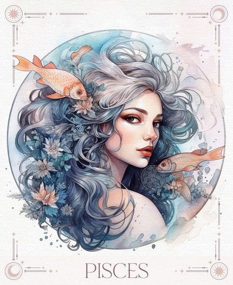 Zodiac Signs Fashion, Brand Marketing Design, Horoscope Art, Zodiac Sign Fashion, Identity Development, Pisces Sign, Zodiac Signs Pisces, Disney Princess Pictures, Zodiac Art