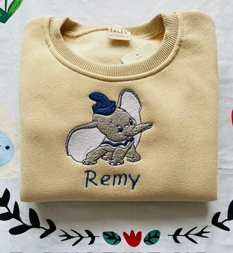 Dumbo Elephant Sweatshirt Personalised Embroidered Embroidery On Top, Dumbo Elephant, Elephant Sweatshirt, Personalized Baby Blankets, Personalised Baby, Lower Case, Personalized Embroidered, Baby Clothing, Lowercase A