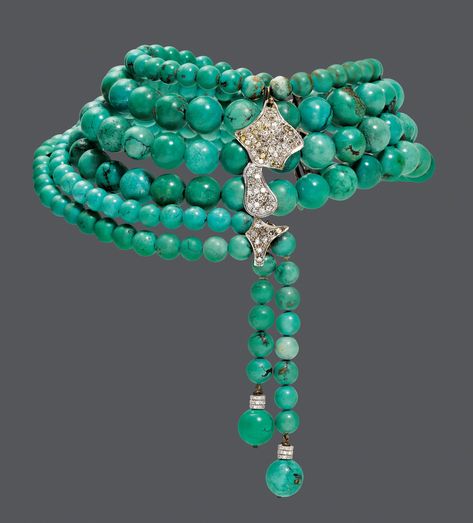 HEDY MARTINELLI | A VINTAGE TURQUOISE AND DIAMOND NECKLACE, CIRCA 1970. Luxury Handmade Turquoise Necklace, Turquoise Jewellery, Luxury Turquoise Fine Jewelry Necklace, Luxury Turquoise Necklace With Colorful Beads, Luxury Hallmarked Turquoise Necklace, Luxury Collectible Turquoise Necklace, Vintage Turquoise Jewelry, Turquoise Stone Jewelry, Accesories Jewelry