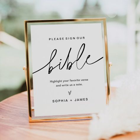 $11.25 | EVERLEIGH Bible Guest Book Wedding Sign | Wedding Decors | everleigh, bible guest book, wedding guest book, wedding bible guest book, sign our bible, religious wedding, bible guestbook, minimalist wedding Bible Guest Book, Guest Book Wedding Sign, Candles And Flowers, Wedding Bible, Wedding Decors, Country Theme Wedding, Silver Theme, Guest Signing, Wedding Guest Book Sign