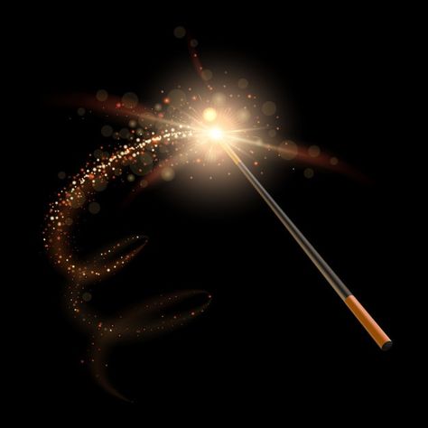 Wizard magic wand. sparkles wizard glitt... | Premium Vector #Freepik #vector #background #gold #star #light Wizard Stick, Fantasy Magician, Magical Stick, Sparkle Sticks, Magician Wand, Wizard Magic, Wooden Wand, Fantasy Wizard, Sparkles Background