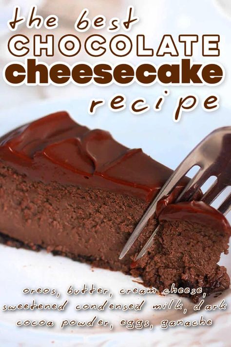 Best Ever Chocolate Cheesecake 🤎🤎🤎 6 Inch Chocolate Cheesecake Recipe, Best Chocolate Cheesecake, Chocolate Bon Bons, Mouthwatering Desserts, Love Bakes Good Cakes, Good Cakes, Chocolate Cheesecake Recipes, Flourless Cake, Chocolate Souffle