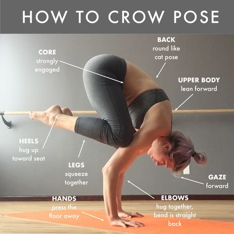 Crow/crane pose (bakasana) with alignment details. Sequence Wall, Workouts Programs, Yoga For Beginner, Yoga Headstand, 2 People Yoga Poses, Yoga Sequencing, Vishuddha Chakra, Creative Selfie, Hard Yoga