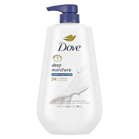 24HR RENEWING MICROMOISTURE: Dove Deep Moisture Body Wash gently cleanses and deeply moisturizes the skin, leaving it renewed and healthy-looking for 24 hours
FOR SOFT, SMOOTH SKIN: Our deeply moisturizing body wash, formulated with millions of MicroMoisture droplets, leaves skin soft as silk
NOURISHES THE DRIEST SKIN: Dove Deep Moisture Body Wash for dry skin actively regenerates skin’s natural moisture and deeply nourishes the driest skin, leaving it soft and hydrated. Dove Deep Moisture, Dry Skin Body Wash, Body Wash For Dry Skin, Liquid Body Wash, Dove Body Wash, Dove Beauty, Soft Smooth Skin, Gentle Skin Cleanser, Skin Cleanser