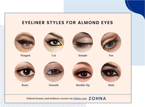 Best Eyeliner for Almond Eyes in 2023 + Top Styles, Tips & Tutorial Eyeliner For Almond Eyes, Mocha Color Hair, Almond Eye Makeup, Eyeliner Shapes, Makeup Looks For Green Eyes, Almond Shaped Eyes, Urban Retreat, Find Your Style Fashion, Bluish Green Eyes