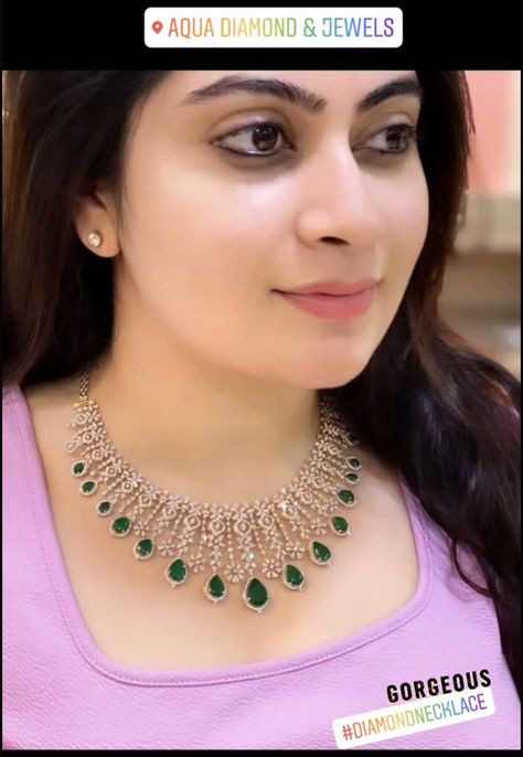 Simple Diamond Necklace Indian, Latest Choker Necklace Designs, Cz Jewellery Sets, Latest Diamond Necklace Designs, Jewellery Design Gold, Live Jewelry, Diamond Neckalce, Latest Gold Necklace, Wedding Jewelry Simple