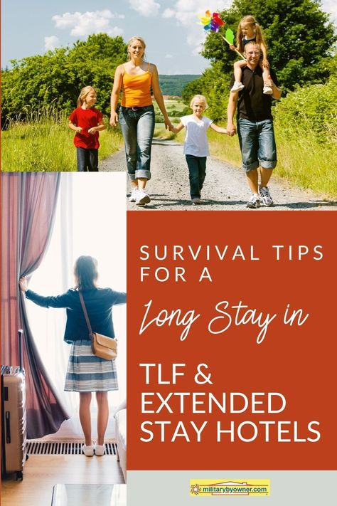 Most military families are pros at living out of suitcases during a move, but what if your time in temporary lodging ends up becoming a matter of weeks…or even months? Use these ideas for surviving a long stay in #TLF or extended stay hotel. #military #militarylife #militaryrelocation #PCSmove Extended Stay Hotel Living, Extended Stay Hotel, Military Lifestyle, Military Move, Military Kids, New Puzzle, Volunteer Opportunities, Family Support, Military Spouse